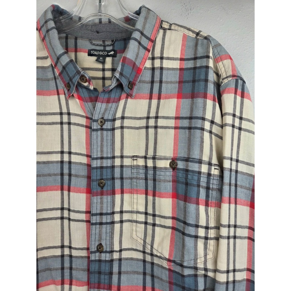 Toad&Co Mens Airsmyth Long Sleve Button Down Shirt‎ Size XL Plaid T2241915